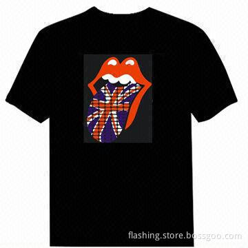 Hot Sale LED T-shirts, Made of 100% Cotton, Weighs 180g